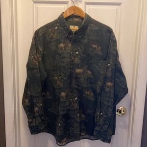 Woolrich 100% Cotton Deer Shirt, Hunter Green, size XL